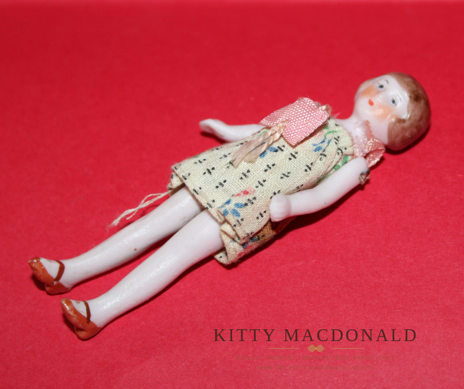 Antique 1920s German Bisque Dolls House Doll – Likely Hertwig KM383