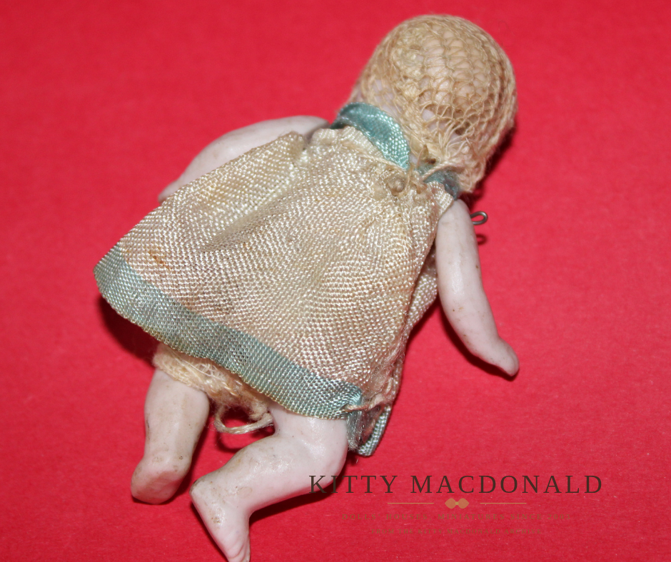 Antique 1920s German Bisque Dolls House Baby Doll – Likely Hertwig KM385