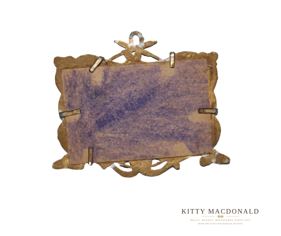 Vintage German Art Nouveau Soft Metal Dolls House Picture and Frame c.1920s–1930s KM388