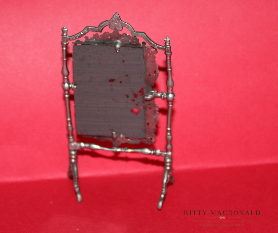 Vintage German Dolls House Babette Schweizer Soft Metal Cheval Mirror KM410