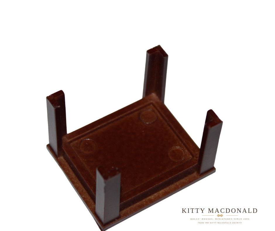 Vintage Dolls House Lundby Dark Wood Tiled Table KM038