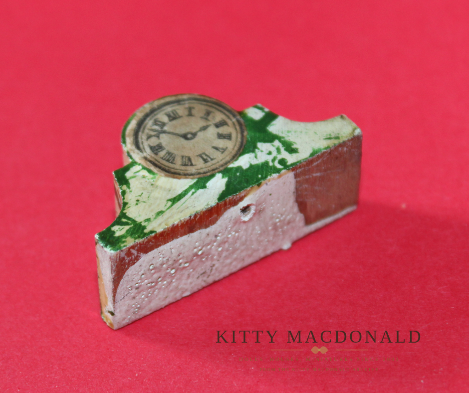 Vintage 1930s Tiny Toy Dolls House Mantel Clock KM364