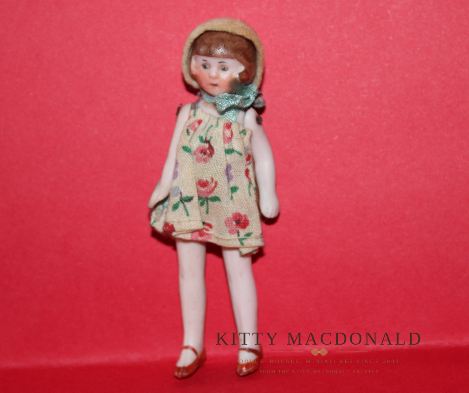 Antique 1920s German Bisque Dolls House Doll – Likely Hertwig KM381