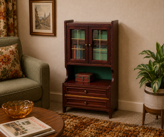 Vintage Dolls House Lundby Dark Wood Wall Unit KM524