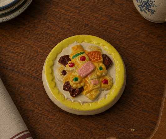 Vintage Dolls House Kaybot Plaster Plate of Cakes