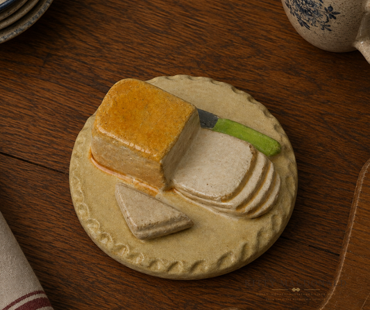 Vintage Dolls House Kaybot Plaster Food – Bread, Sliced Loaf & Knife KM568
