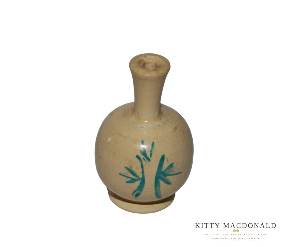 Vintage Dolls House Turned Wooden hand Painted Vase KM570