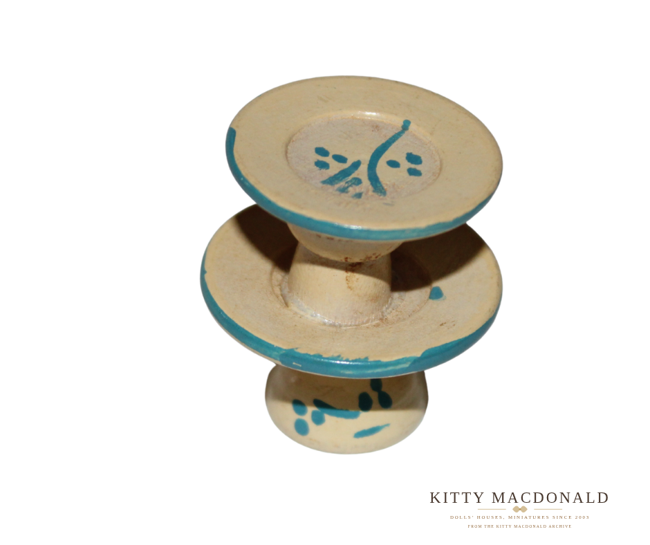 Vintage Dolls House Turned Wooden Two-Tier Cake Stand KM571