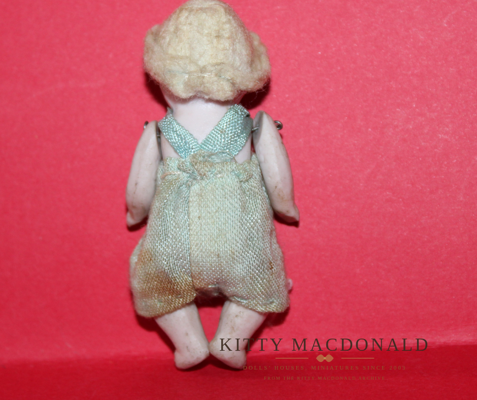 Antique 1920s German Bisque Dolls House Baby Doll – Likely Hertwig KM384