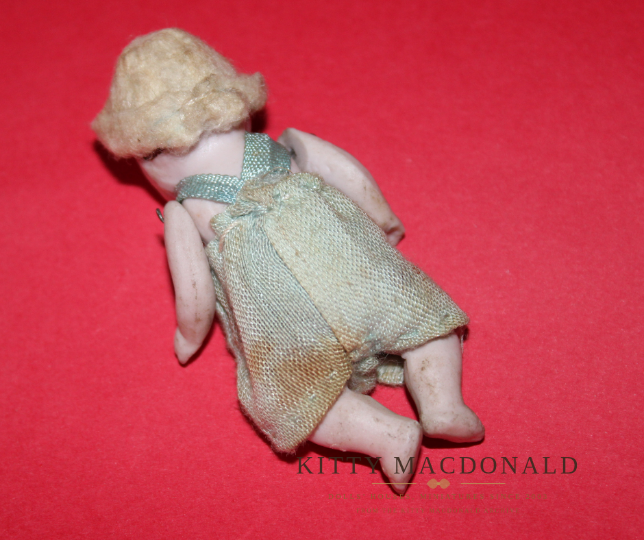 Antique 1920s German Bisque Dolls House Baby Doll – Likely Hertwig KM384