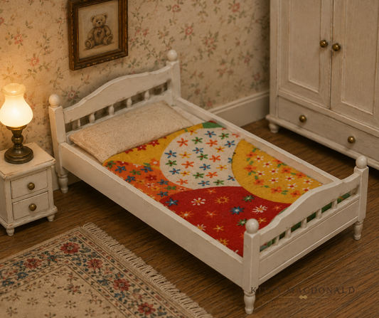 Vintage Dolls House Lundby Bed KM220