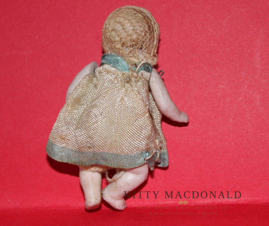 Antique 1920s German Bisque Dolls House Baby Doll – Likely Hertwig KM385