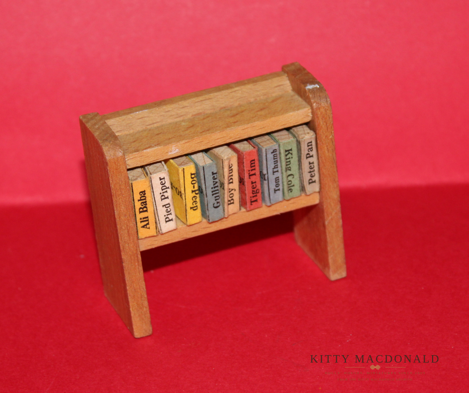 Vintage Dolls House Dol Toi Wooden Bookcase KM308
