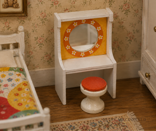 Vintage Dolls House Lundby Dressing Table & Stool KM275