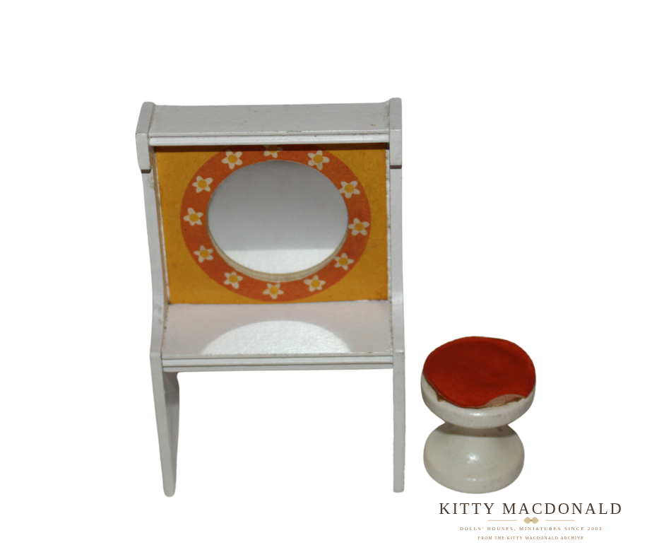 Vintage Dolls House Lundby Dressing Table & Stool KM275