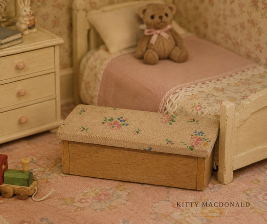 Vintage Dolls House Dol Toi Floral Blanket Box KM509