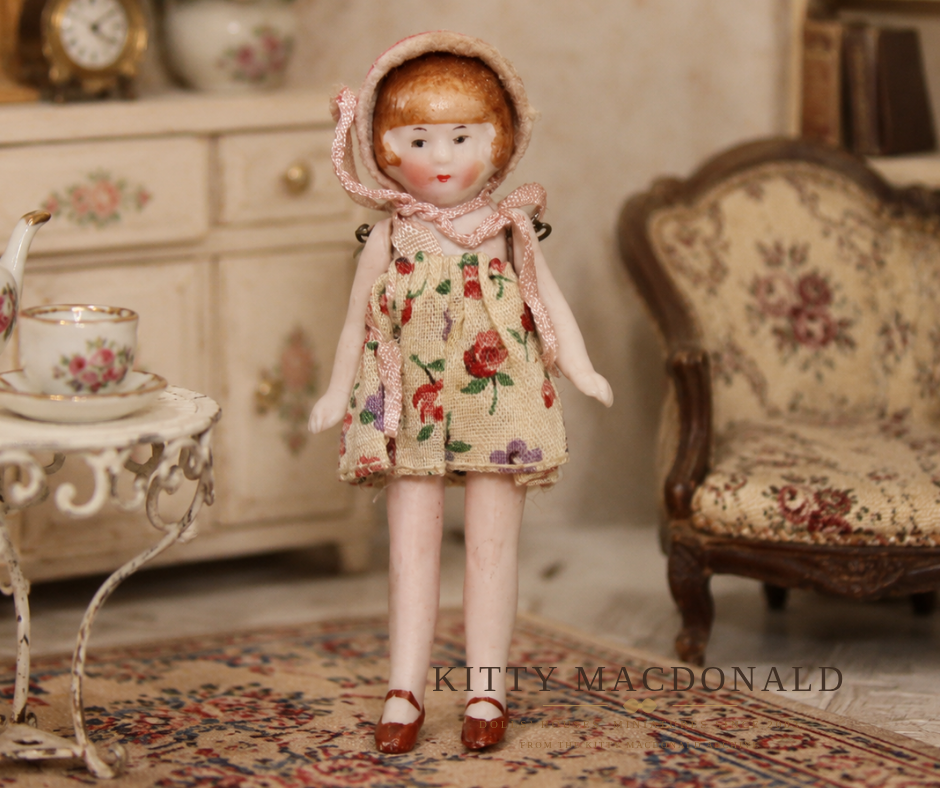 Antique 1920s German Bisque Dolls House Doll – Likely Hertwig KM382