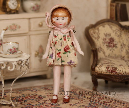 Antique 1920s German Bisque Dolls House Doll – Likely Hertwig KM382
