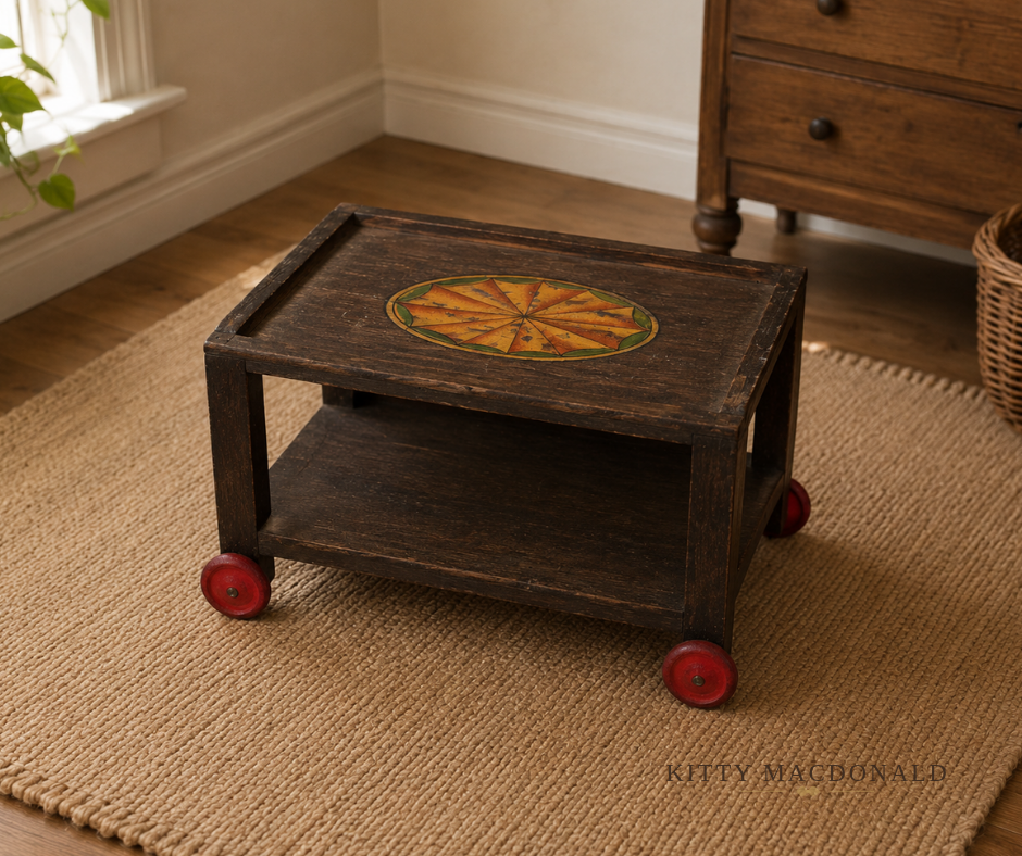 Vintage Pit a Pat Dolls House Wooden Tea Trolley KM464