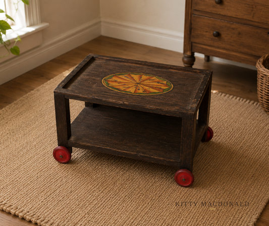 Vintage Pit a Pat Dolls House Wooden Tea Trolley KM464