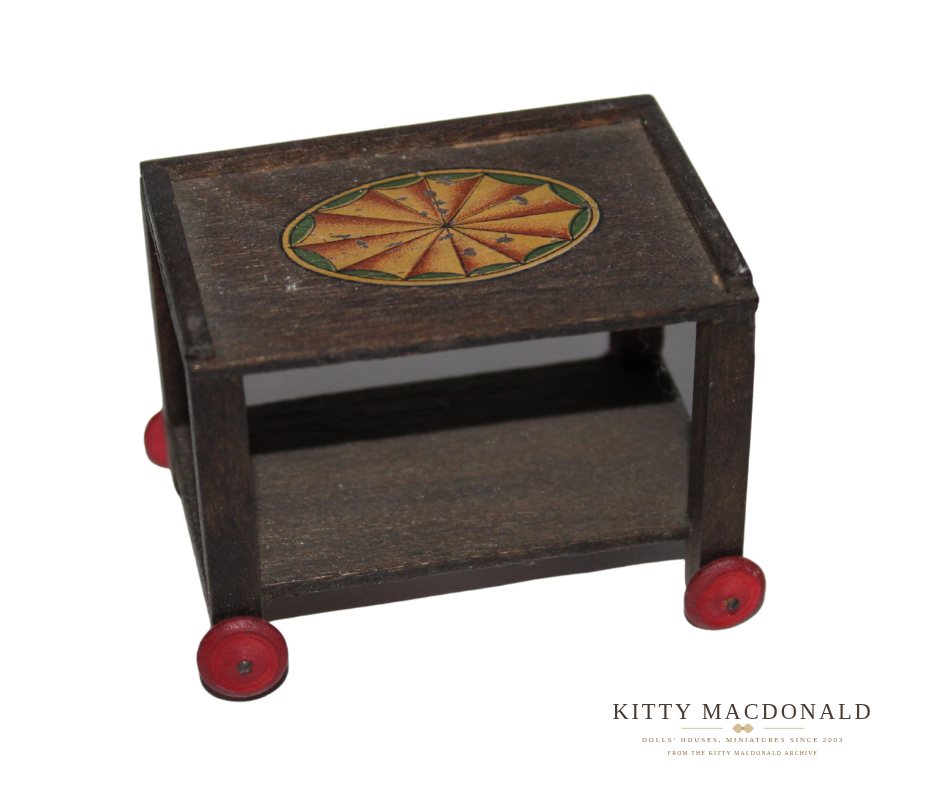 Vintage Pit a Pat Dolls House Wooden Tea Trolley KM464