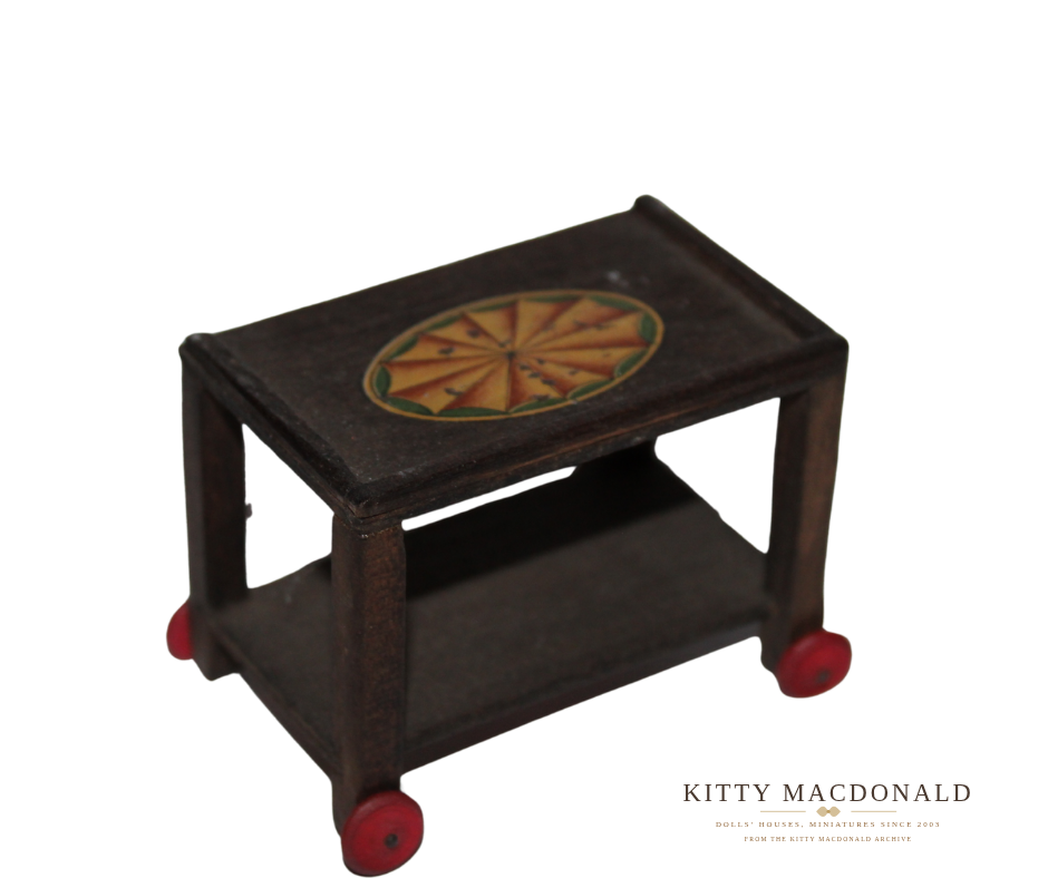 Vintage Pit a Pat Dolls House Wooden Tea Trolley KM464