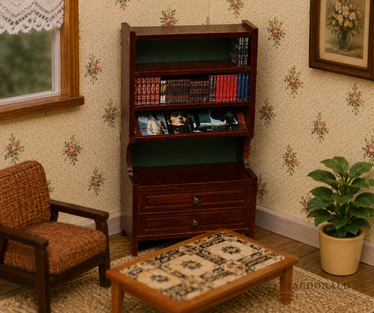 Vintage Dolls House Lundby Dark Wood Wall Unit KM522