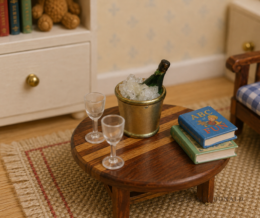 Vintage Dolls House Lundby Wine Cooler With Bottle &amp; Ice KM050
