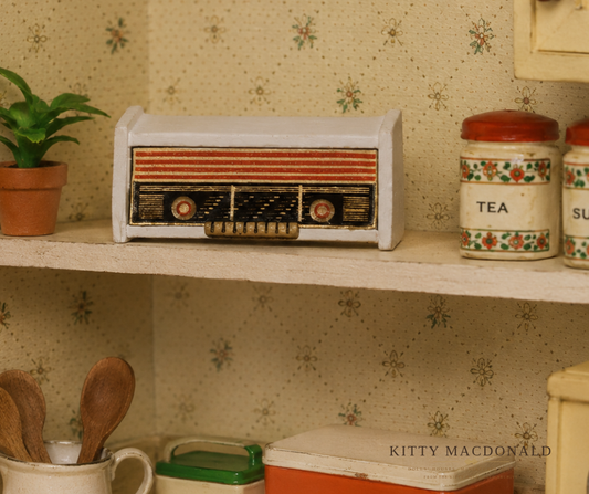 Vintage Dolls House Lundby White Wood Radio KM518