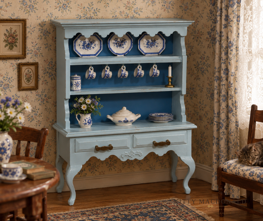 Vintage Dolls House Lundby Eggshell Dresser With Miniature China KM068