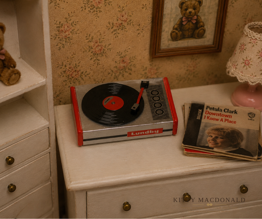 Vintage Dolls House Lundby Record Player KM757
