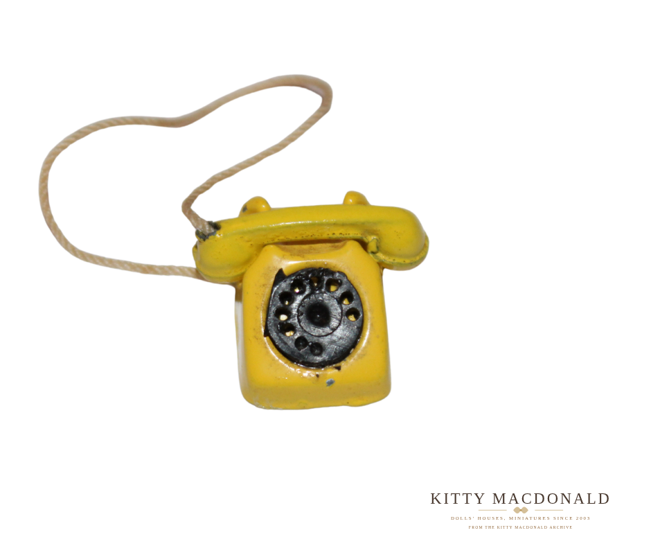 Vintage Dolls House Lundby Yellow Telephone KM095