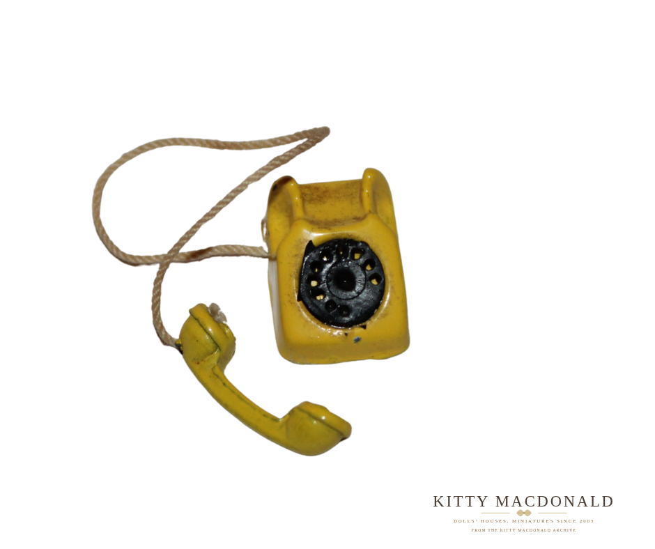 Vintage Dolls House Lundby Yellow Telephone KM095