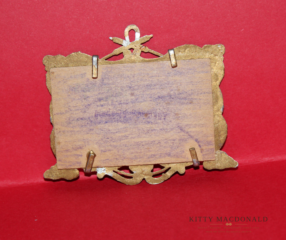 Vintage German Art Nouveau Soft Metal Dolls House Picture and Frame c.1920s–1930s KM387