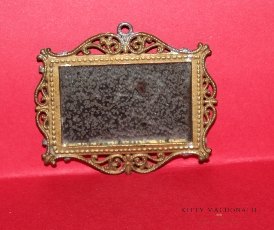Vintage German Soft Metal Dolls' House Mirror KM389