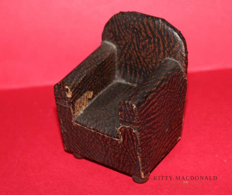 Vintage Pit a Pat Dolls House Rexine Lounge Suite KM306