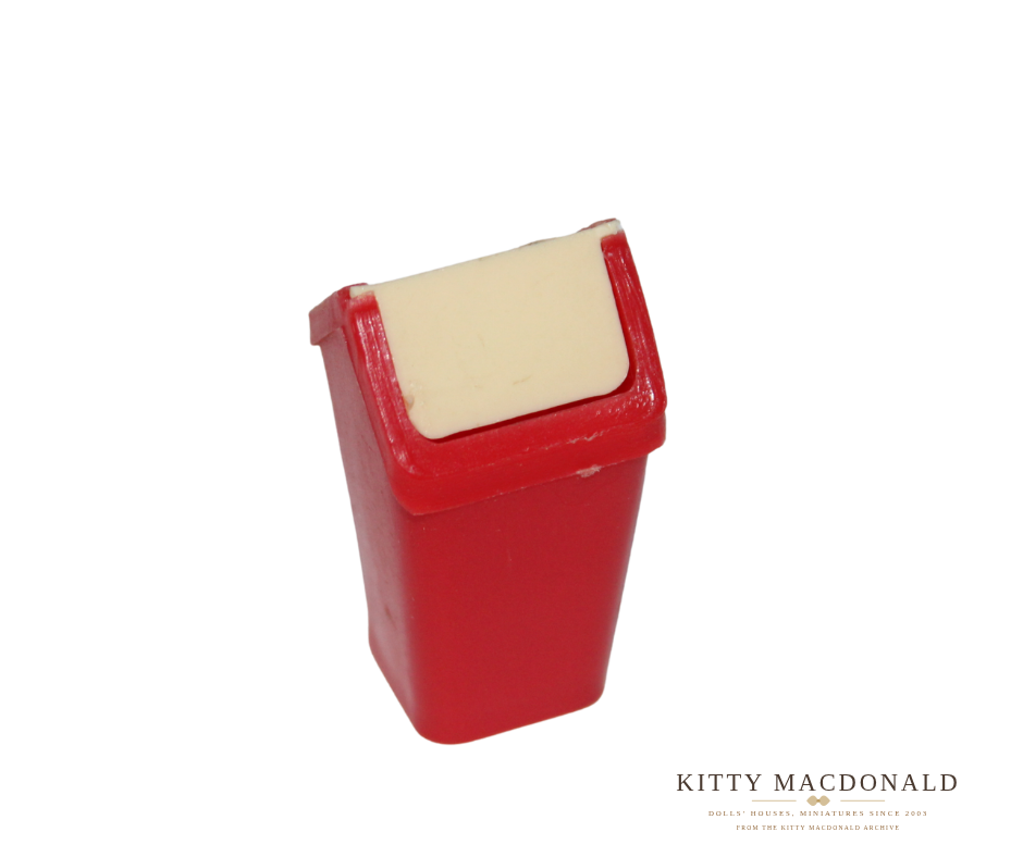 Vintage Dolls House Barton Red Swing Bin KM043