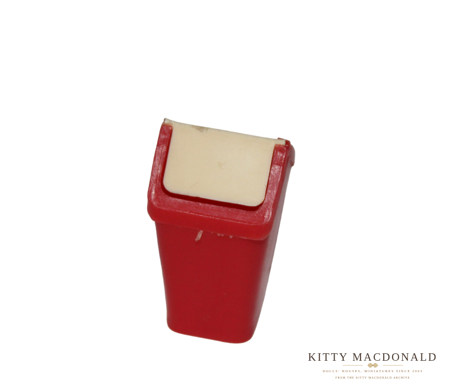 Vintage Dolls House Barton Red Swing Bin KM043