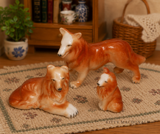 Vintage Dolls House Lundby Dog Family KM039
