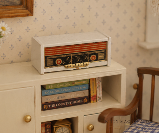 Vintage Dolls House Lundby White Wood Radio KM082