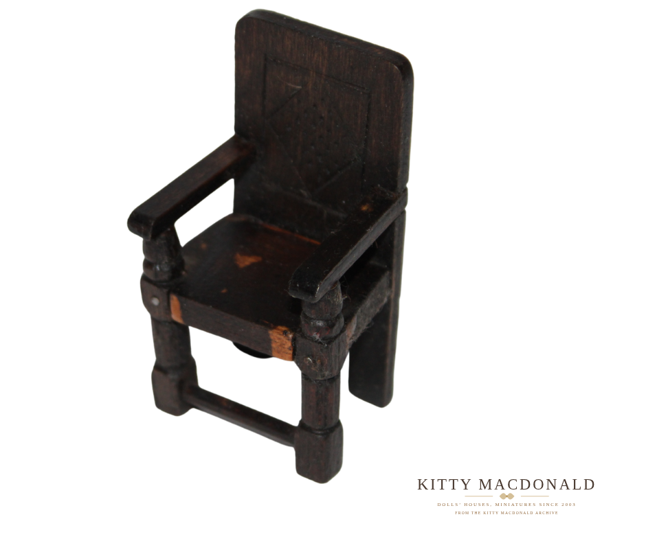 Vintage Dolls House Barton Tudor Carver Chair KM194