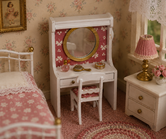 Vintage Dolls House Dressing Table & Chair KM533