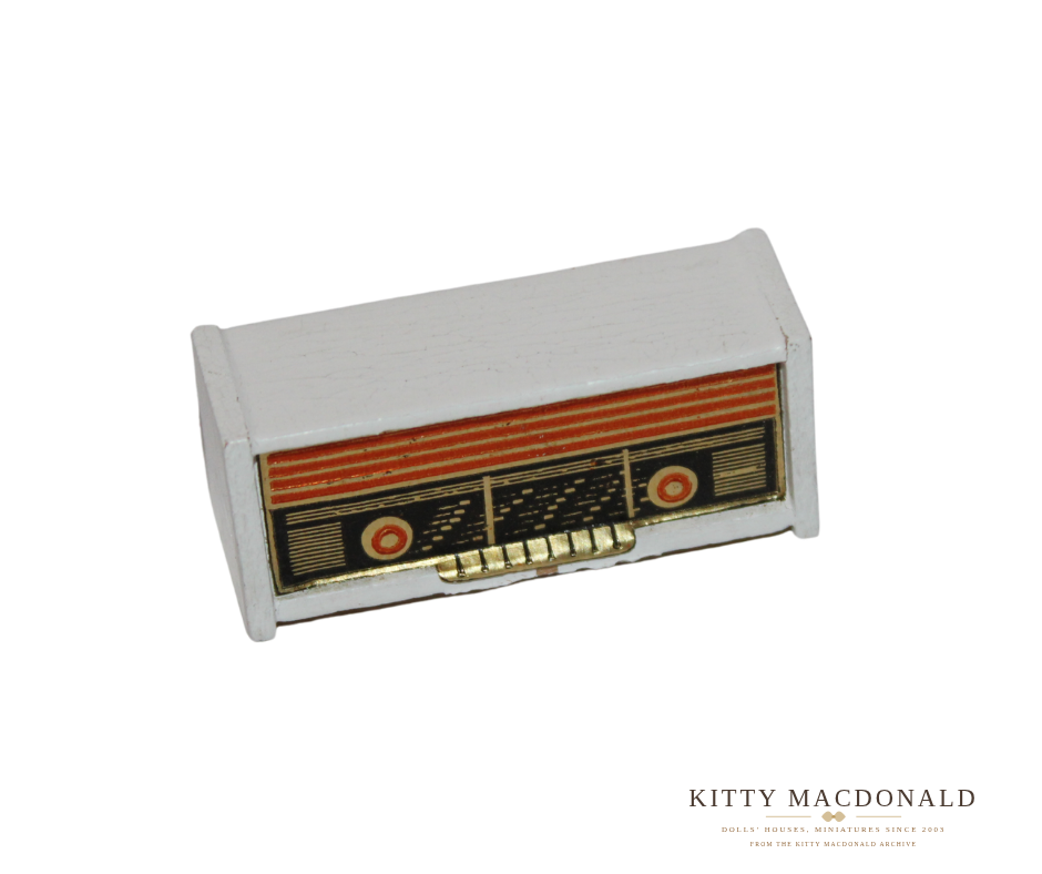 Vintage Dolls House Lundby White Wood Radio KM082