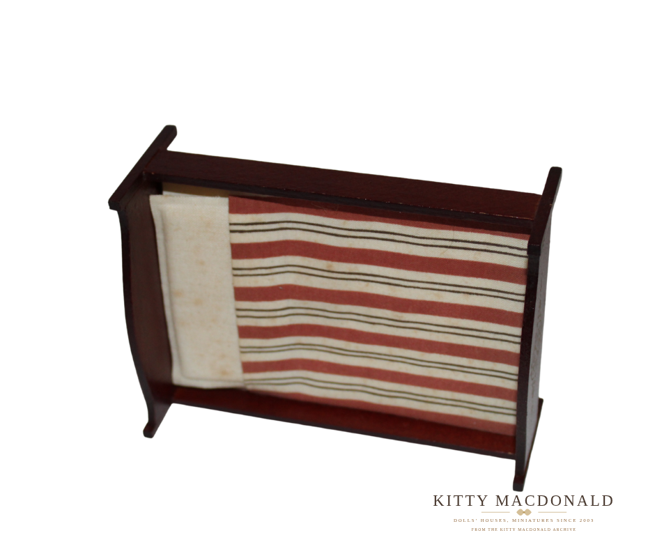Vintage Dolls House Lundby Dark Wood Bed KM090