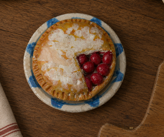 Vintage Dolls House Wren Toys Plaster Food – Cherry Pie on Plate KM559