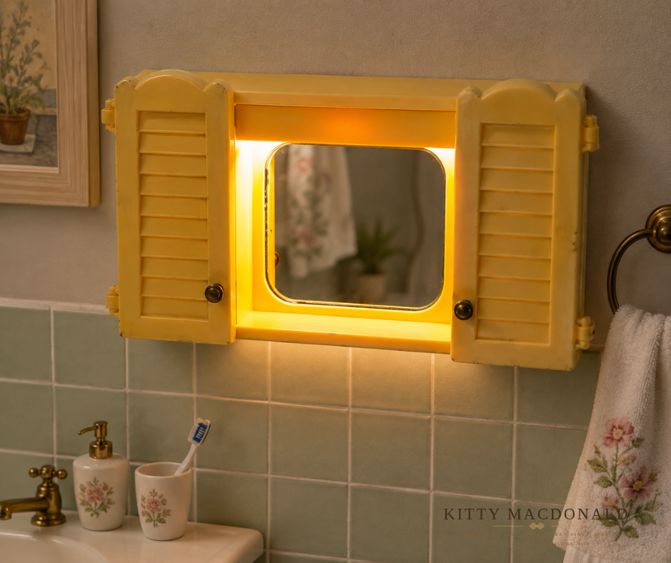 Vintage Dolls House Lundby Light Up Bathroom Cabinet Mint In Pack KM536