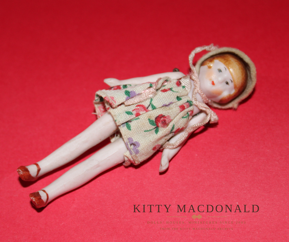 Antique 1920s German Bisque Dolls House Doll – Likely Hertwig KM382