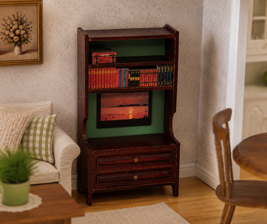 Vintage Dolls House Lundby Dark Wood Wall Unit KM523