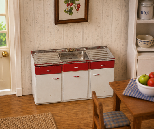 Vintage Triang Dolls House Metal Kitchen Sink Unit KM527