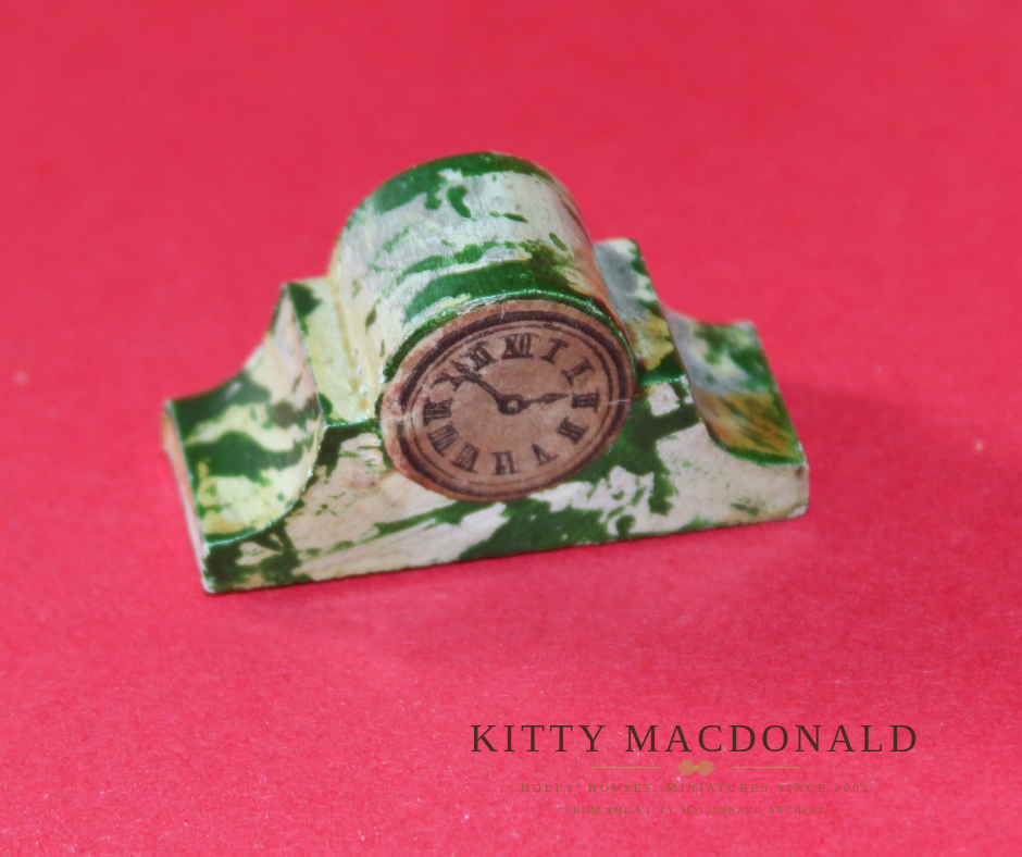 Vintage 1930s Tiny Toy Dolls House Mantel Clock KM364